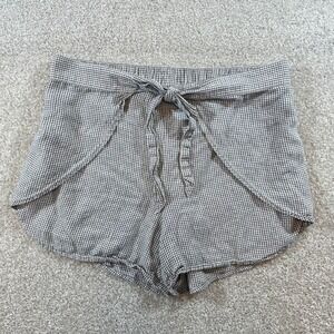 Patagonia Gingham Shorts Tie Waist‎ Casual High Rise Comfy Lightweight L
